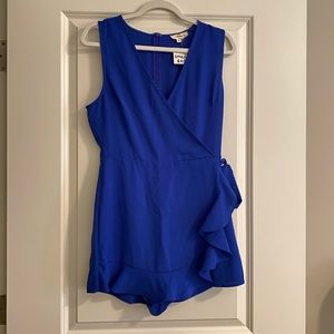 Blue Wrap Front Romper